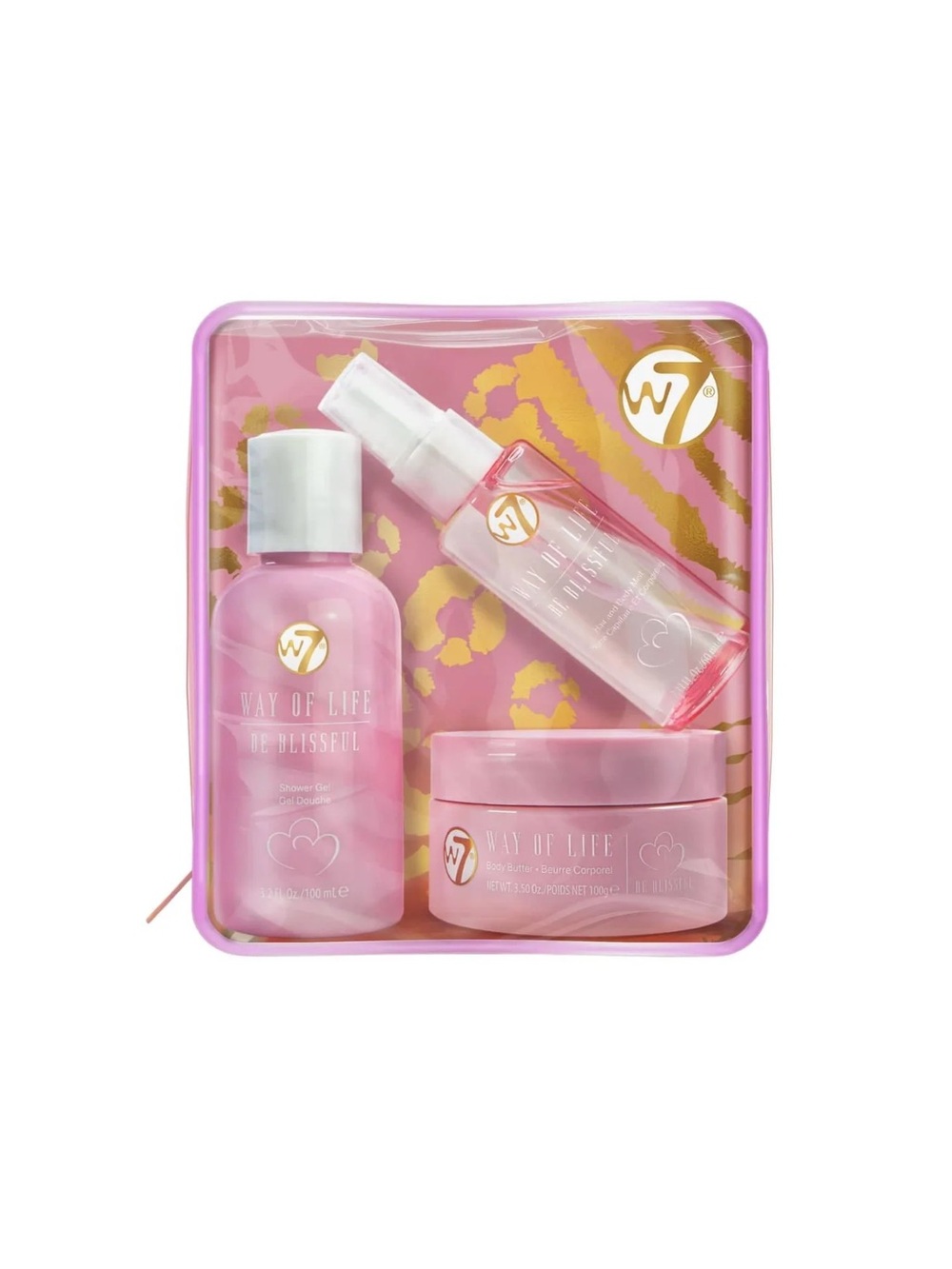 W7 Way of Life Pink Body Wash & Body Care Set